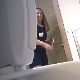 A hidden camera inside a trash can records a woman using a toilet and changing her tampon. Audio is poor, so we are not certain if she pisses or shits. When she disposes the applicator, she almost discovers the camera. 720P HD. About 2 minutes.